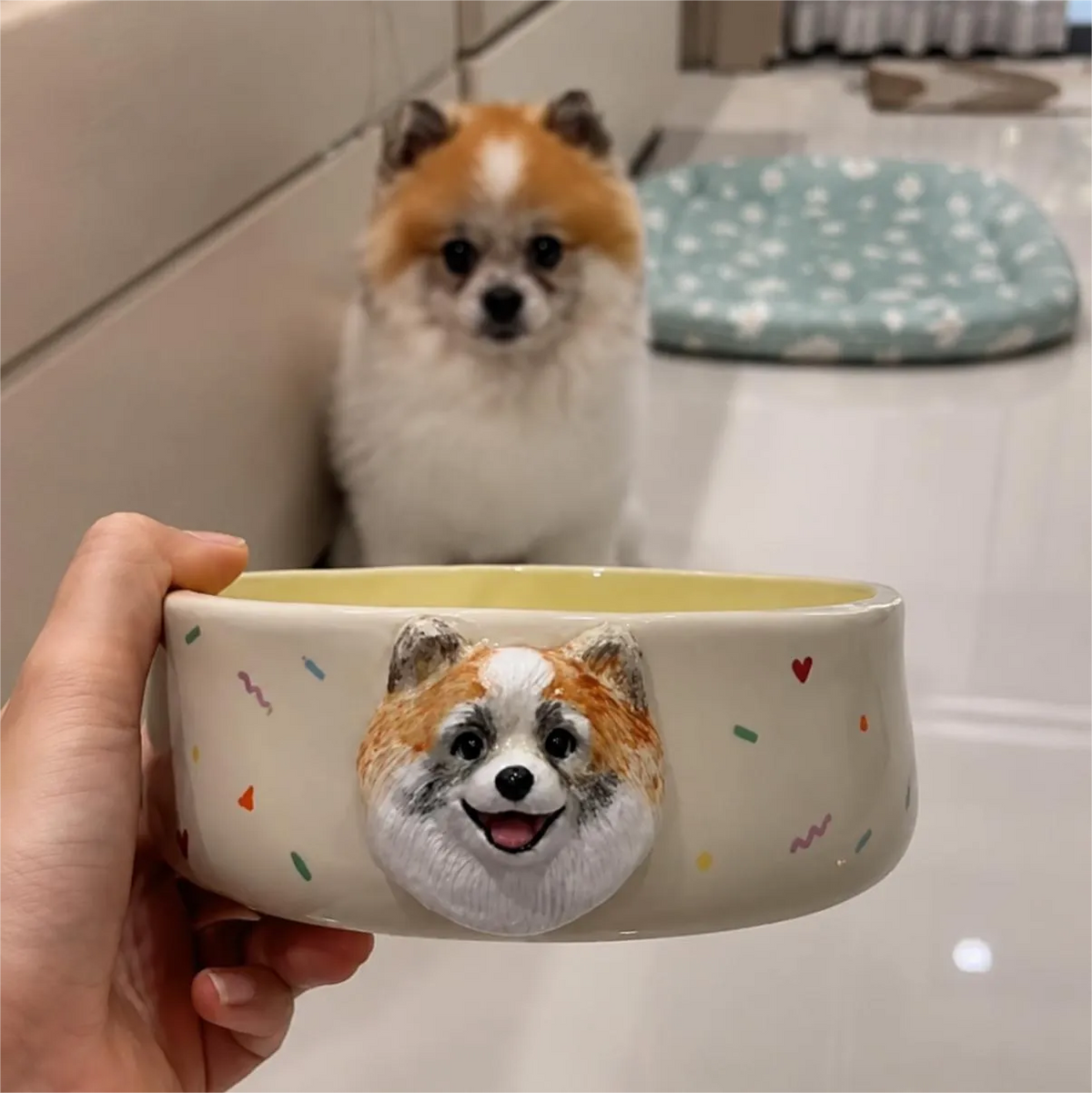 Bol en céramique personnalisé pour animaux de compagnie – Bol 3D personnalisé pour animaux de compagnie