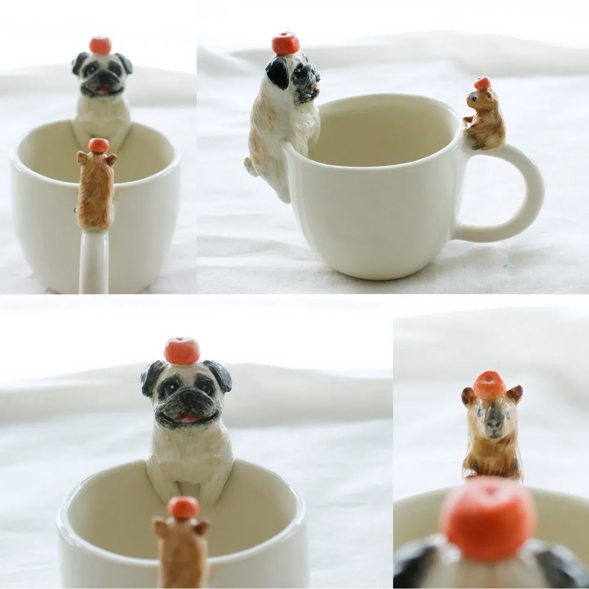Mug en céramique personnalisé avec figurine d'animal de compagnie – Fait à la main à partir de vos photos