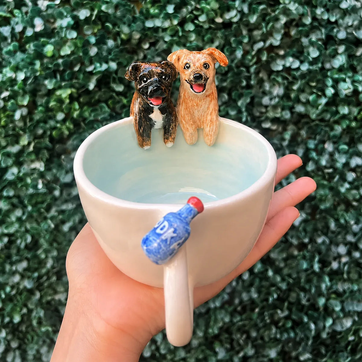 Mug en céramique personnalisé avec figurine d'animal de compagnie – Fait à la main à partir de vos photos
